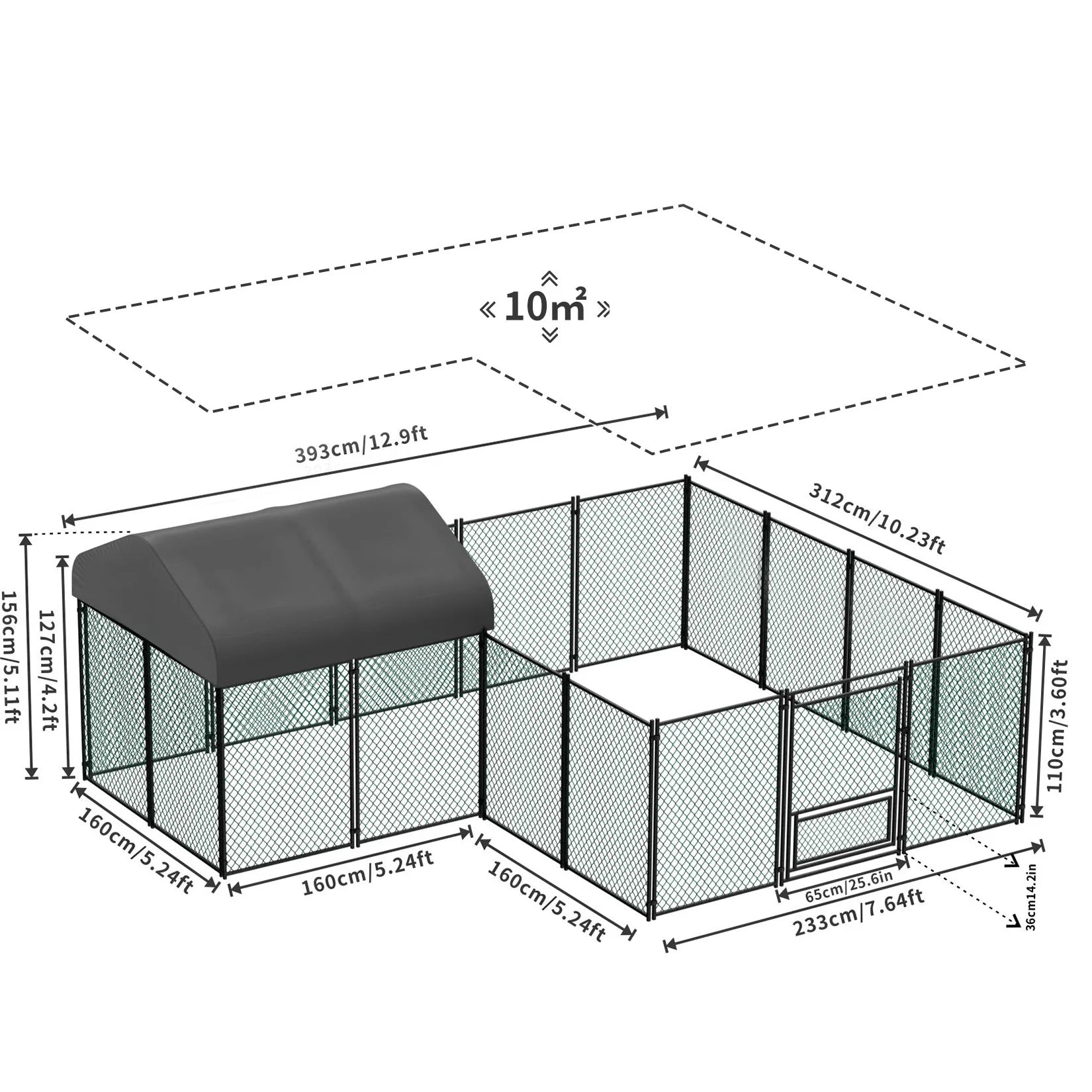 Heavy Duty Large Chicken Coop with Walk-In Design & Waterproof Cover