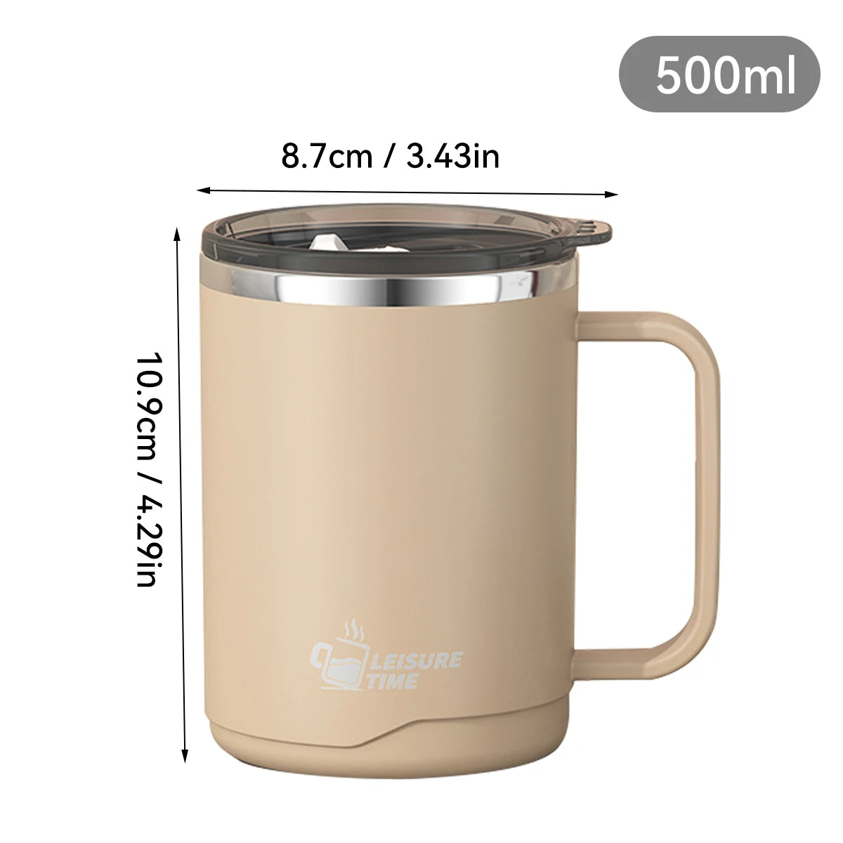 Double Wall Insulated Coffee Mug - Large Capacity with Handle