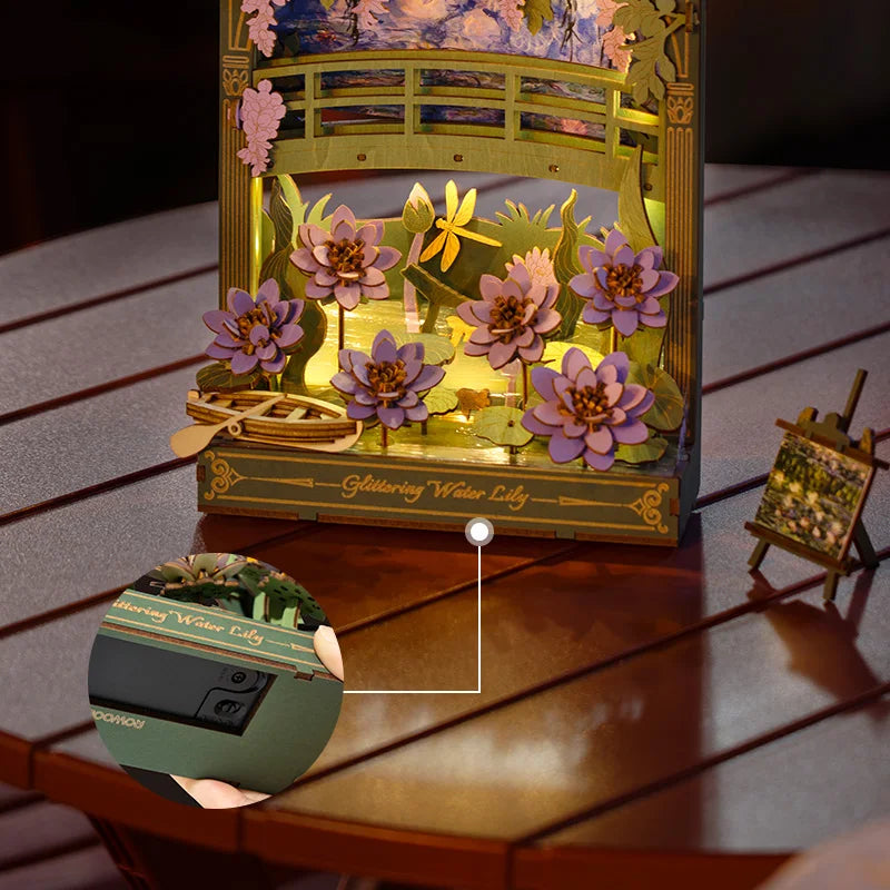ROWOOD LED Wooden Flower Puzzle Kit - 3D Art for Home Decor