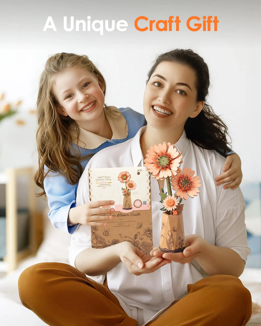 Robotime 3D Wooden Flower Puzzle Kit | Unique DIY Home Decor Gift