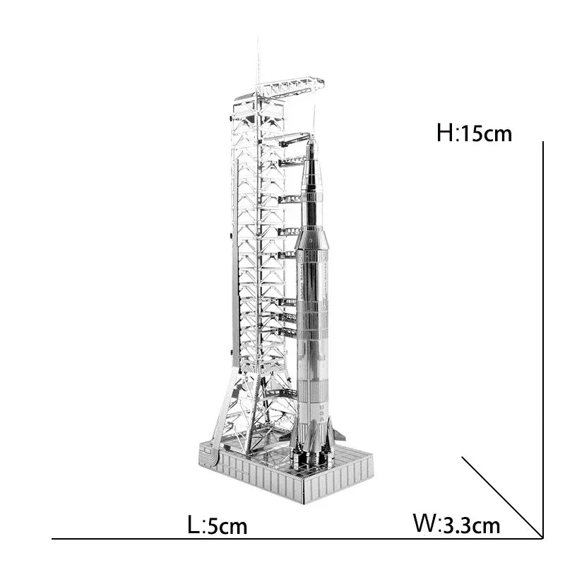3D Metal Spacecraft Puzzle - Hubble Telescope & Mars Rover Model