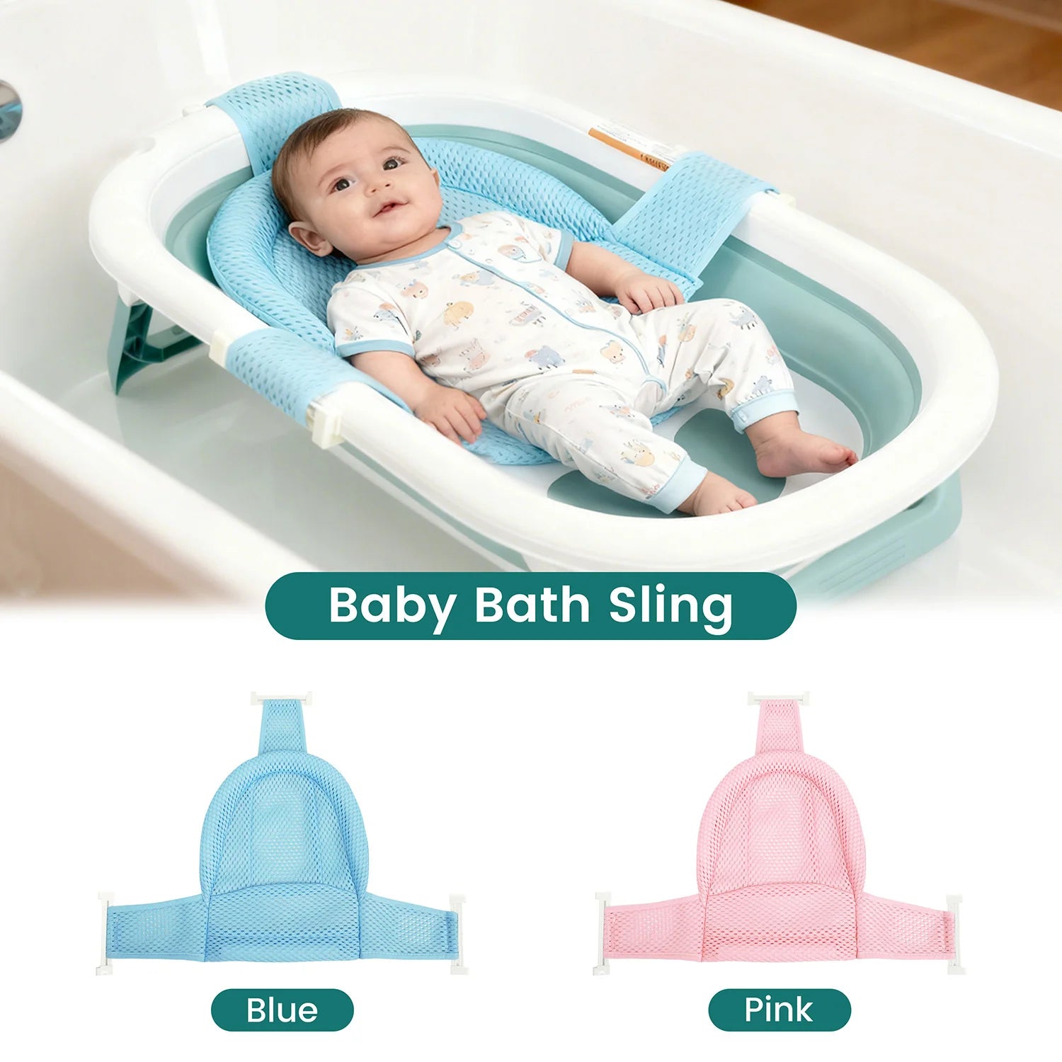Non-Slip Baby Bath Support Mat for Newborns - Comfortable & Safe