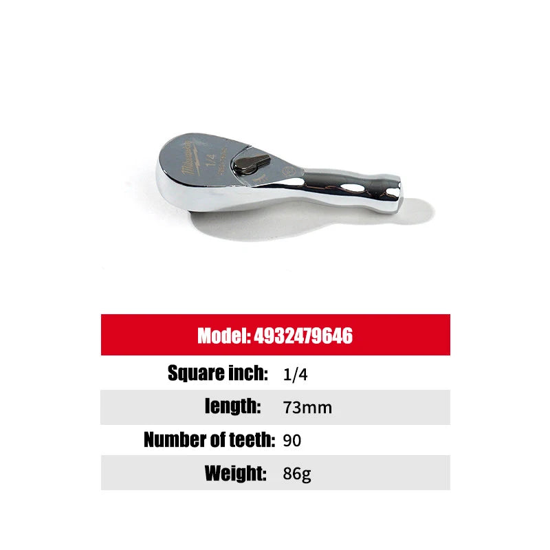 Milwaukee 1/4" Drive Compact Ratchet Wrench - Durable & Precise