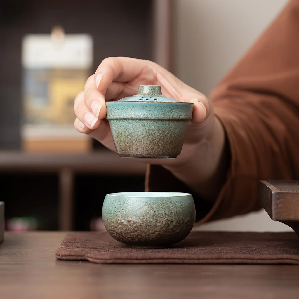 Portable Camping Tea Set - Unbreakable Ceramic Cup with Travel Case