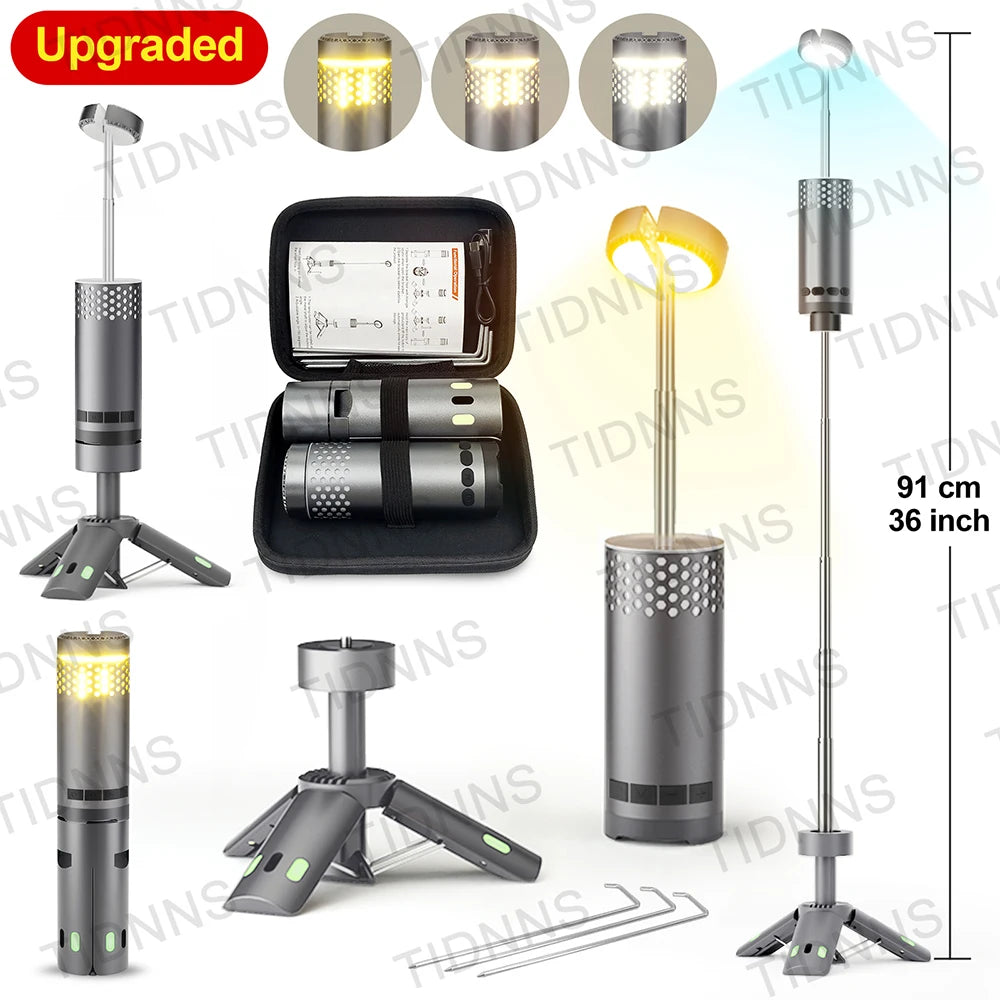 TIDNNS LED Camping Flashlight & Lantern - Rechargeable, Telescopic, Versatile