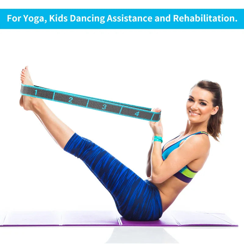 Elastic Stretching Strap with Loops for Yoga, Pilates, Dance & Gymnastics