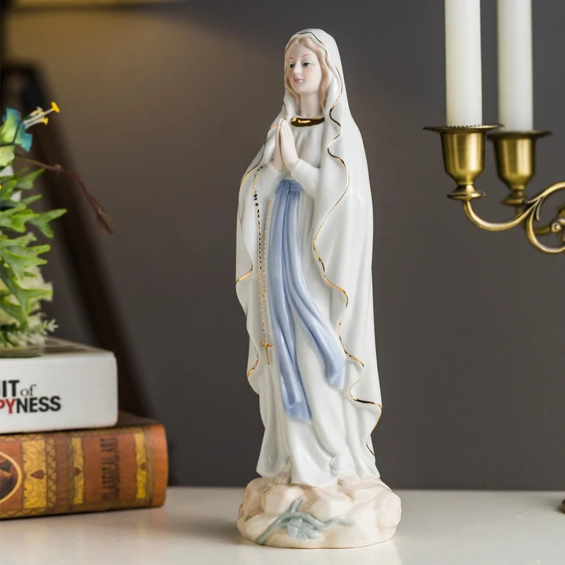 Elegant Madonna Resin Sculpture - Spiritual Home Decor Masterpiece