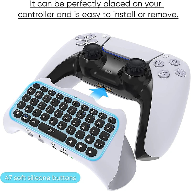 JOMAA Wireless PS5 Controller Keyboard with Speaker & Voice Chat