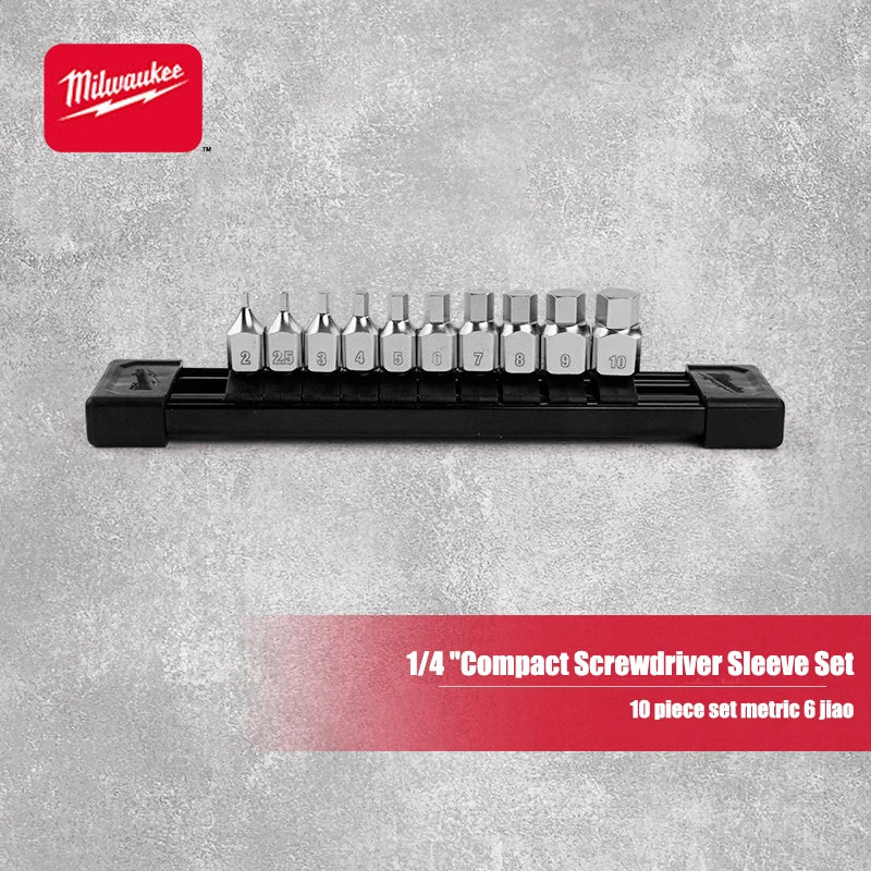 Milwaukee 10-Piece 1/4" Compact Metric Hex Screwdriver Set