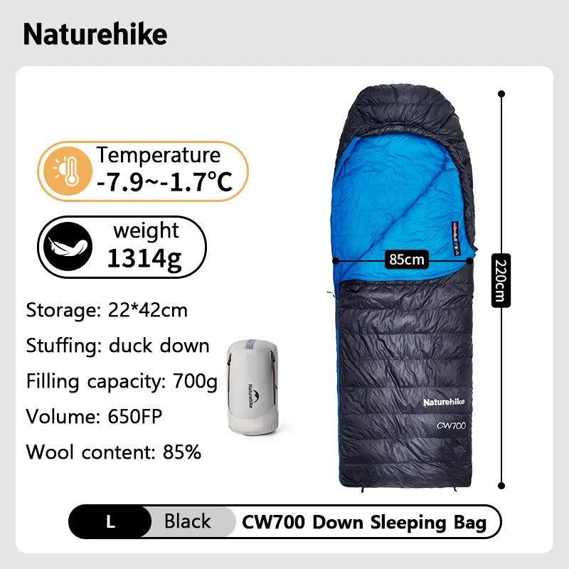 Naturehike Lightweight Duck Down Sleeping Bag for Cold Winter Camping