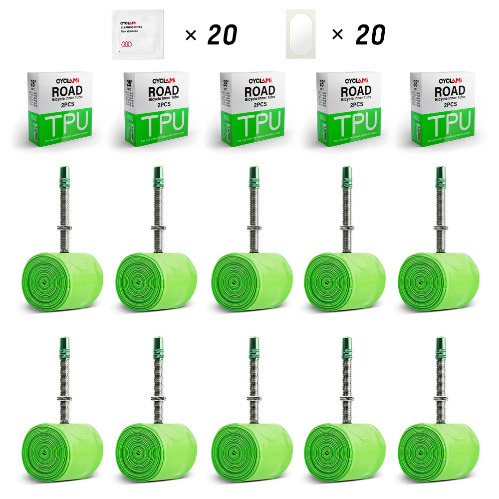 10 Pcs Ultralight TPU Bike Inner Tubes 700C - Presta Valve Compatible
