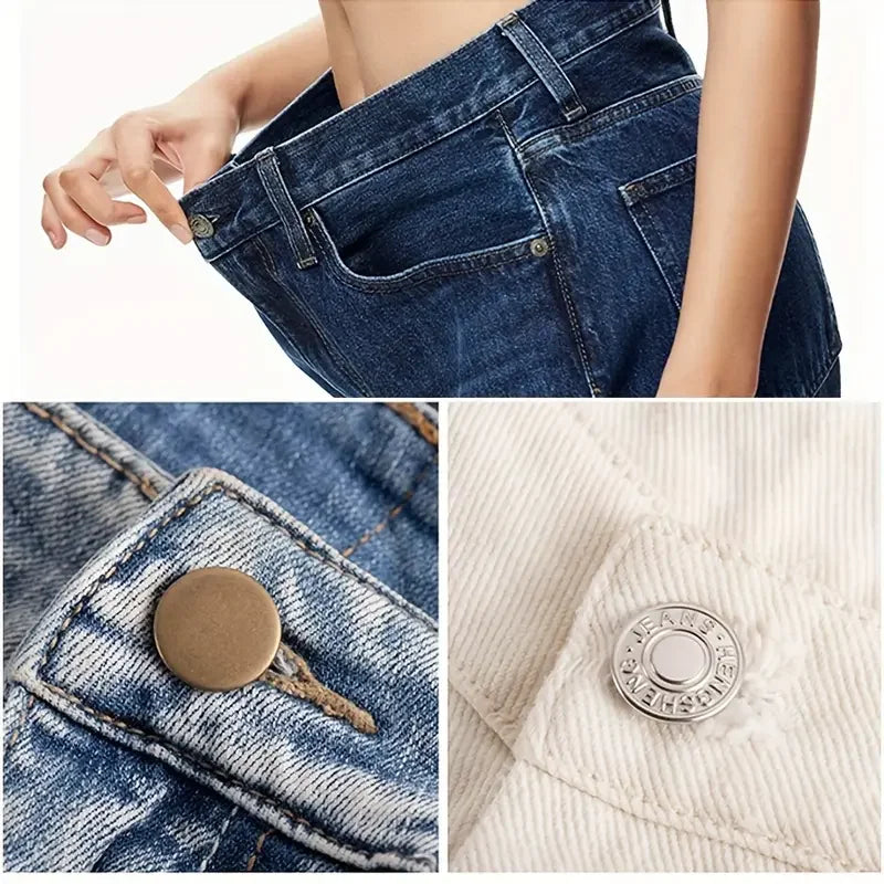 10PCS Durable Adjustable No-Sew Bronze Jeans Buttons - Snap Fasteners
