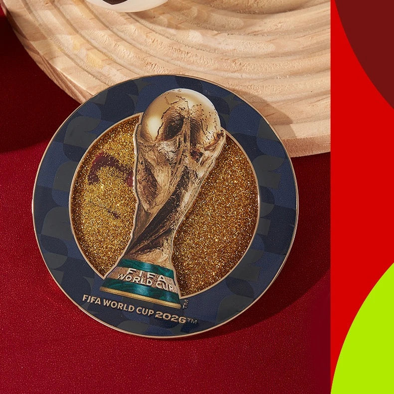 FIFA 2026 World Cup Metal Quicksand Coaster & Magnet - Unique Gift