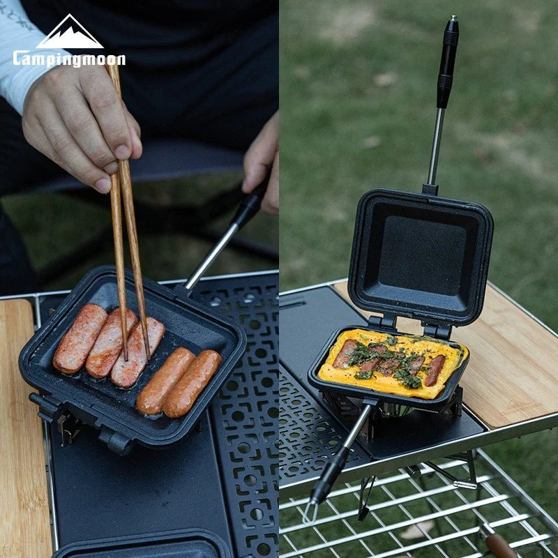 CAMPINGMOON Non-Stick Double-Sided Sandwich Grill Pan - BKTT-1315