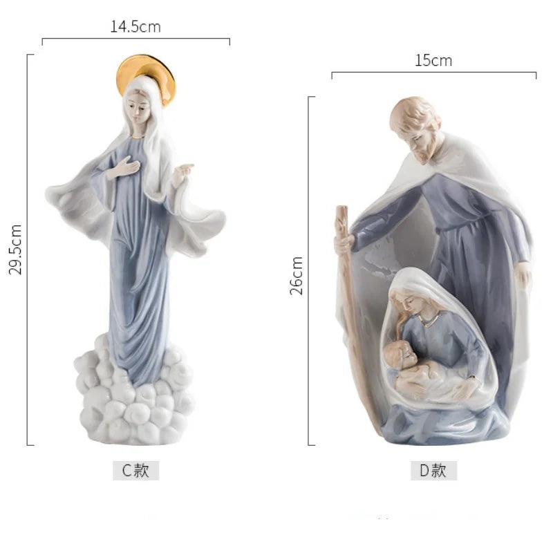 Elegant Madonna Resin Sculpture - Spiritual Home Decor Masterpiece