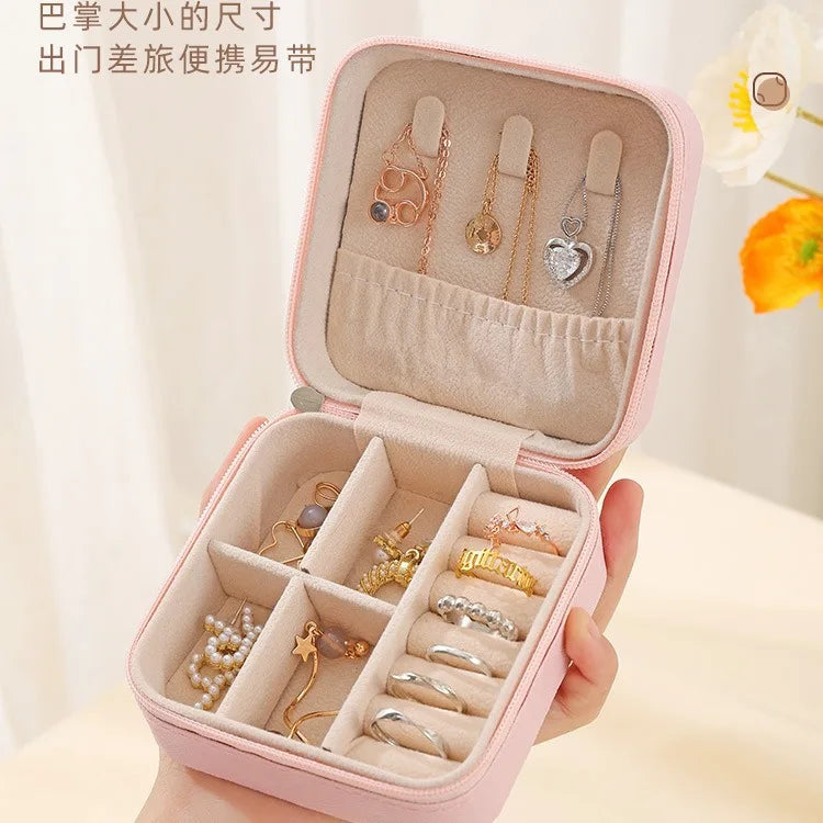 KPOP Jewelry Organizer Box - Stylish Travel Storage for Earrings & Necklaces