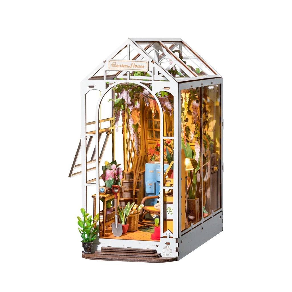Robotime DIY Garden House Book Nook Miniature Kit for Creative Decor