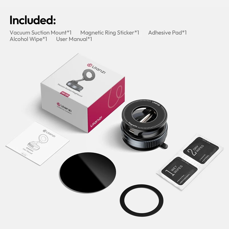 Ulanzi SK-25 Magnetic Phone Mount for Car Windshield & Dashboard