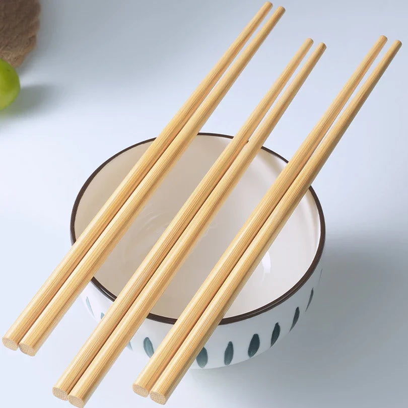 Eco-Friendly Bamboo Chopsticks Set - Unpainted & Anti-Slip - 5/10 Pairs