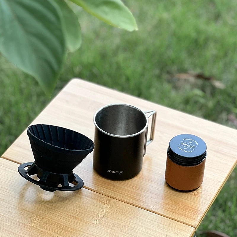 Portable Travel Coffee Maker Set - Compact Silicone Dripper & Cups