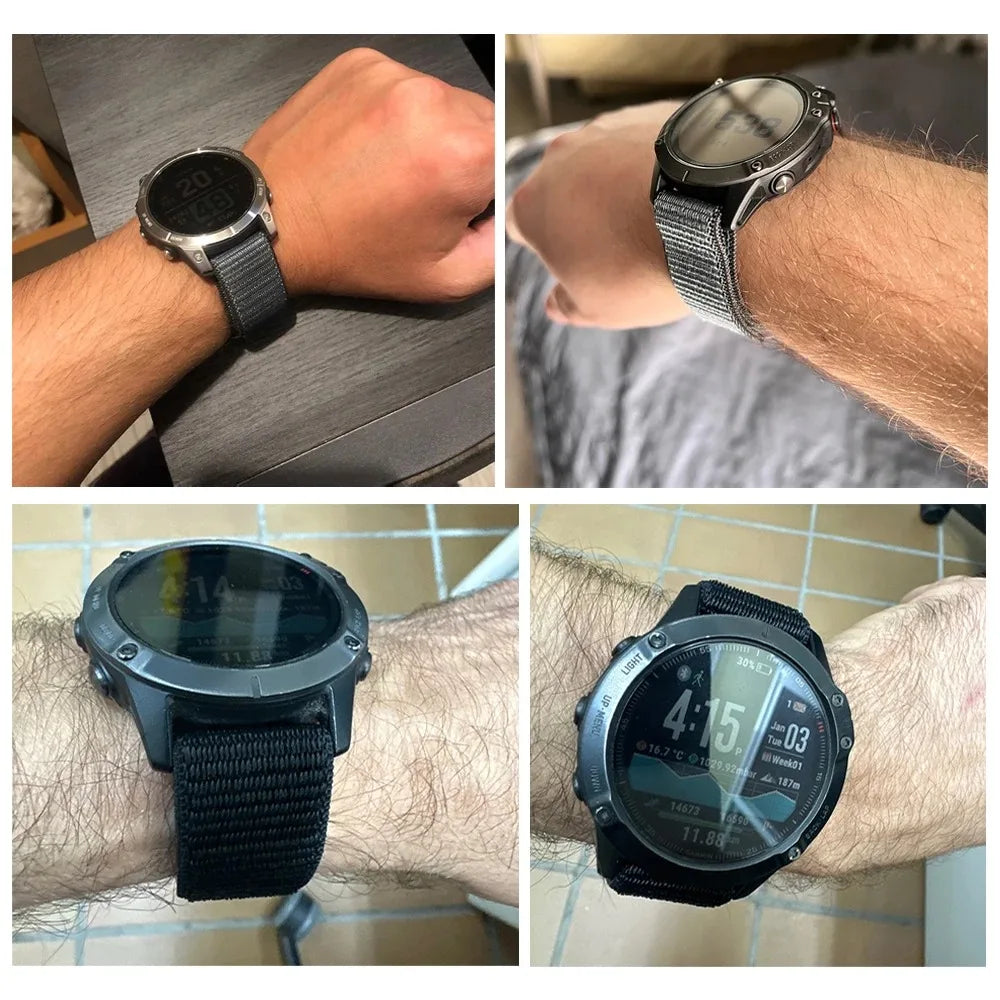 Durable Nylon Watch Band for Garmin Fenix 22mm & 26mm - Quick Release