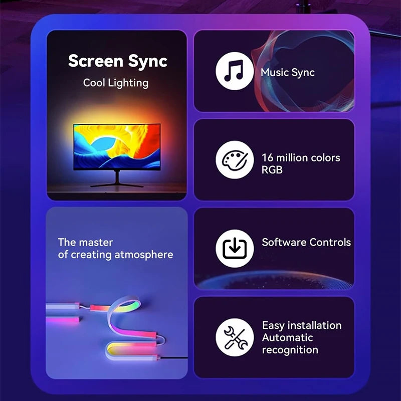 Immersive RGB LED Light Strip for Computer Ambilight & Sync