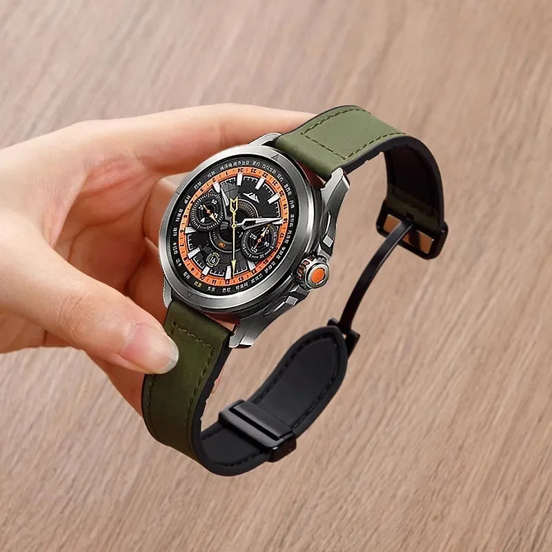 Luxurious Leather 22mm Magnetic Strap for Xiaomi Watch S1-S4