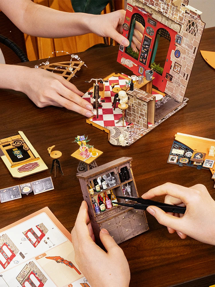 Robotime DIY Cheers Bar & Dining Dollhouse - Charming Miniature Home