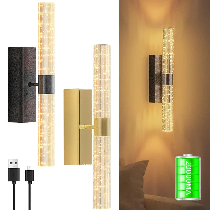 Rechargeable 10000mAh LED Wall Lamp with Remote & Dimming