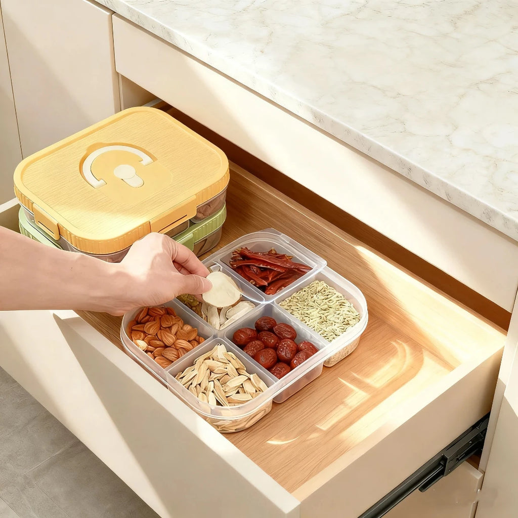 Divided Spice Storage Box - Moisture & Insect Proof Organizer