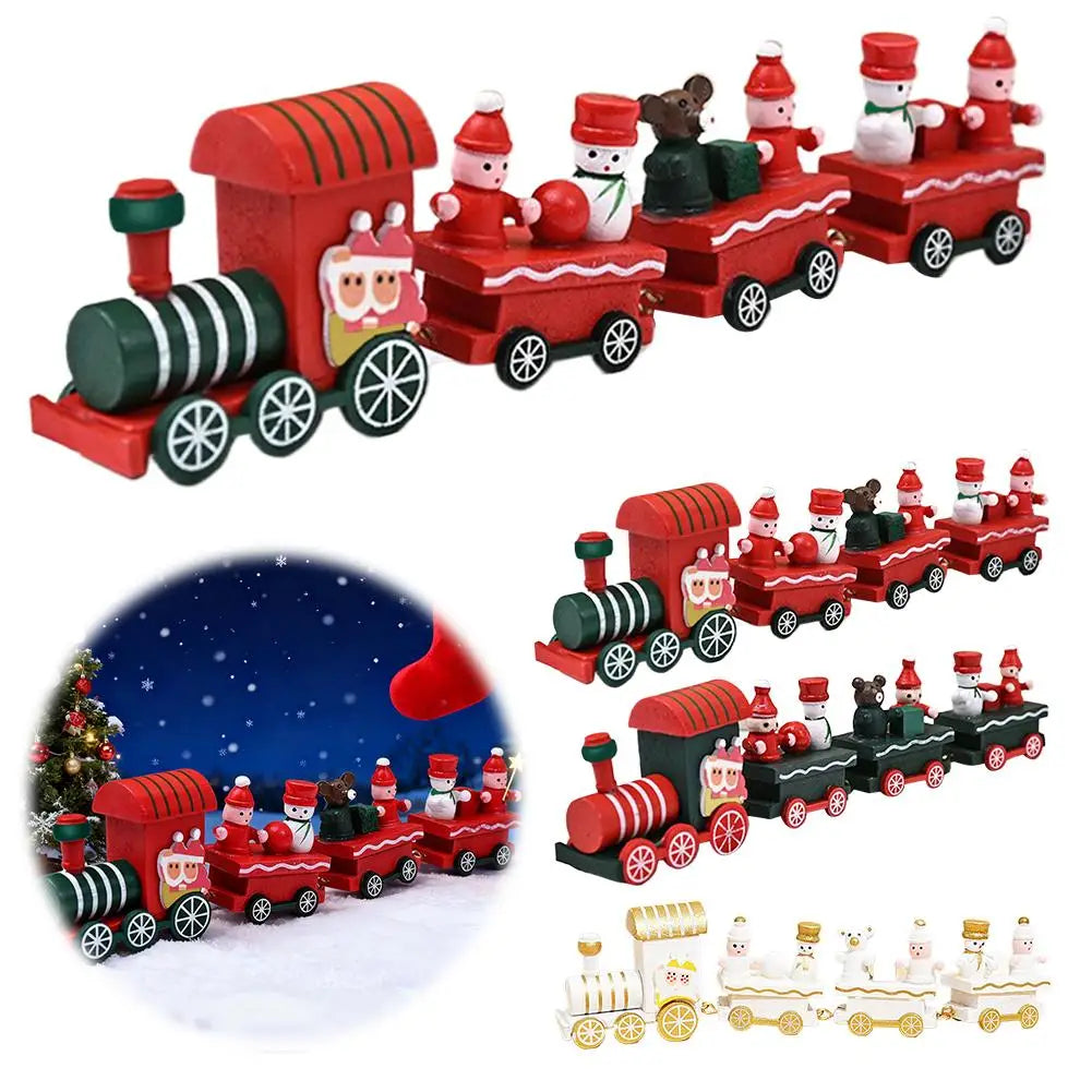 Wooden Christmas Train Decoration - Festive Home Ornament