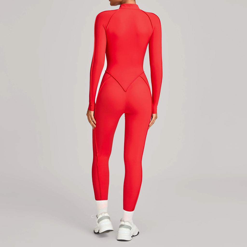 ZEEHOOH Women's High Elasticity Yoga Zipper Bodysuit