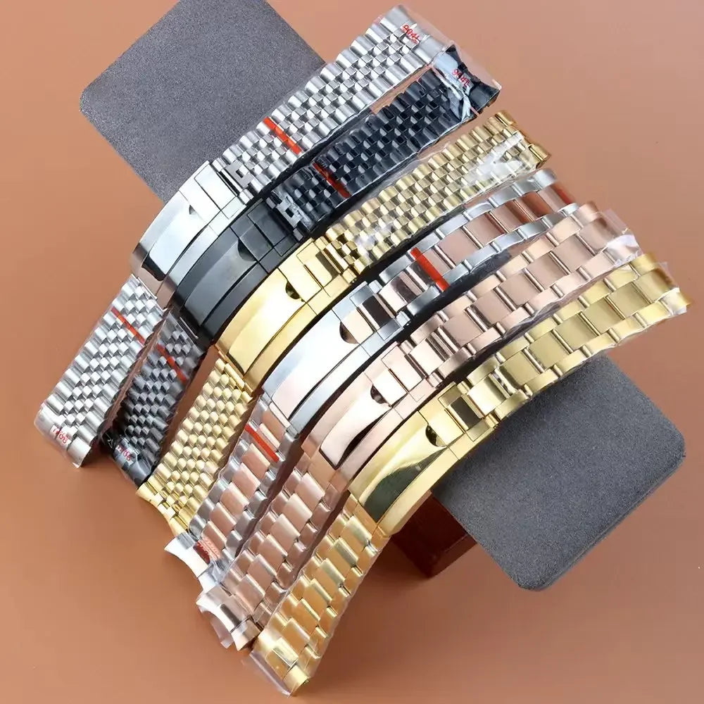 Stylish 20mm Stainless Steel Watchband - Rose Gold/Black/Gold