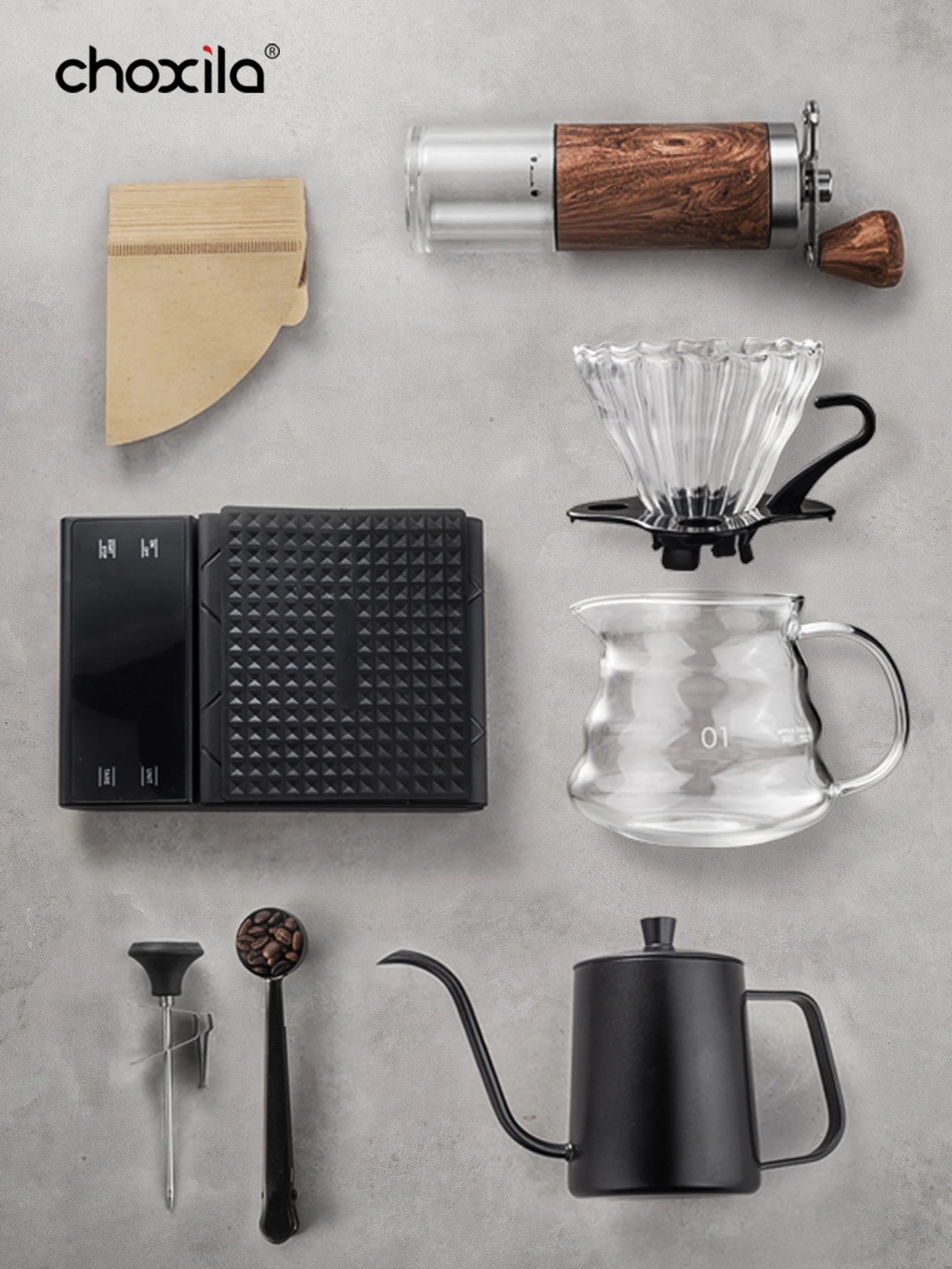 Choxila Portable Pour Over Coffee Maker Set - Travel Coffee Kit