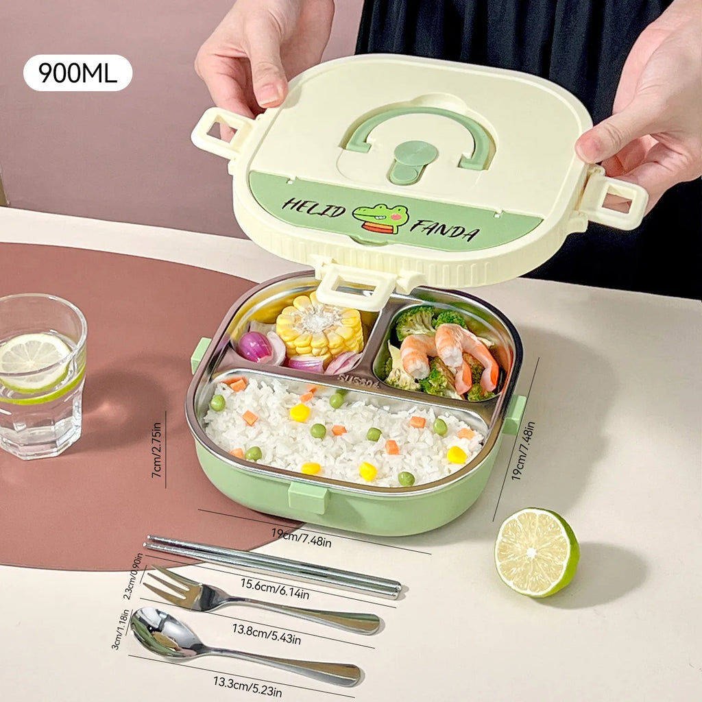 WORTHBUY Microwave Safe 3/4 Compartment Bento Lunch Box