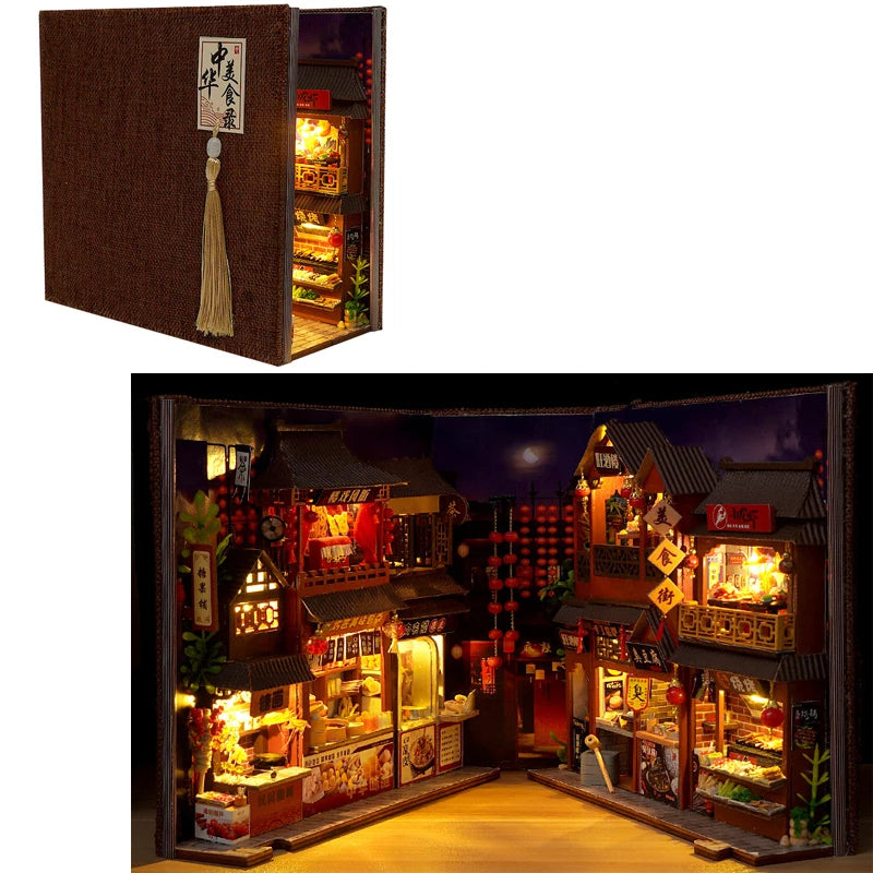 Charming DIY Miniature Wooden Book Nook Model Kit for Creativity