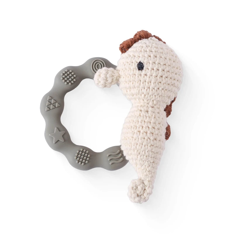 Bopoobo Baby Crochet Rattle Toy - Soft Wooden Teether & Infant Gym