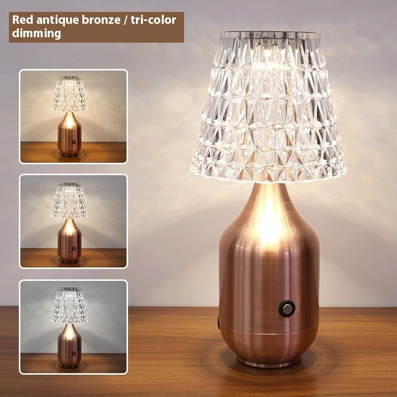 Adjustable Brightness Metal Base Acrylic Table Lamp - Modern Design