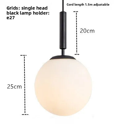 Nordic Modern Glass Pendant Lamp for Bedroom & Living Room