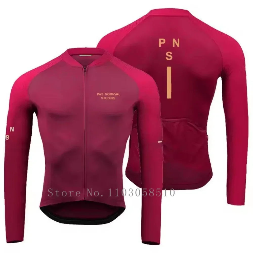 PRO Team Men's Breathable Long Sleeve Cycling Jersey & Bib Pants Set