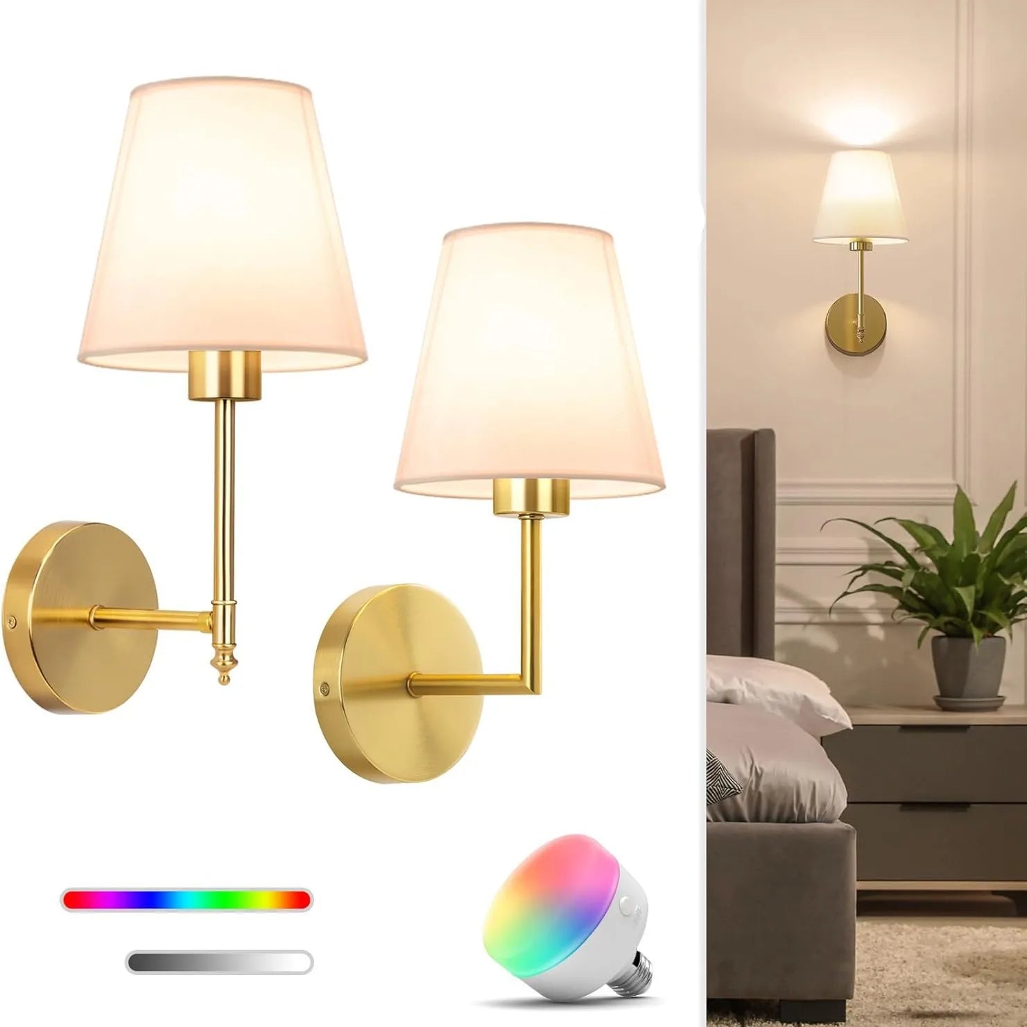 Nordic Rechargeable USB Wall Lamp with Touch Dimmer - Modern Design