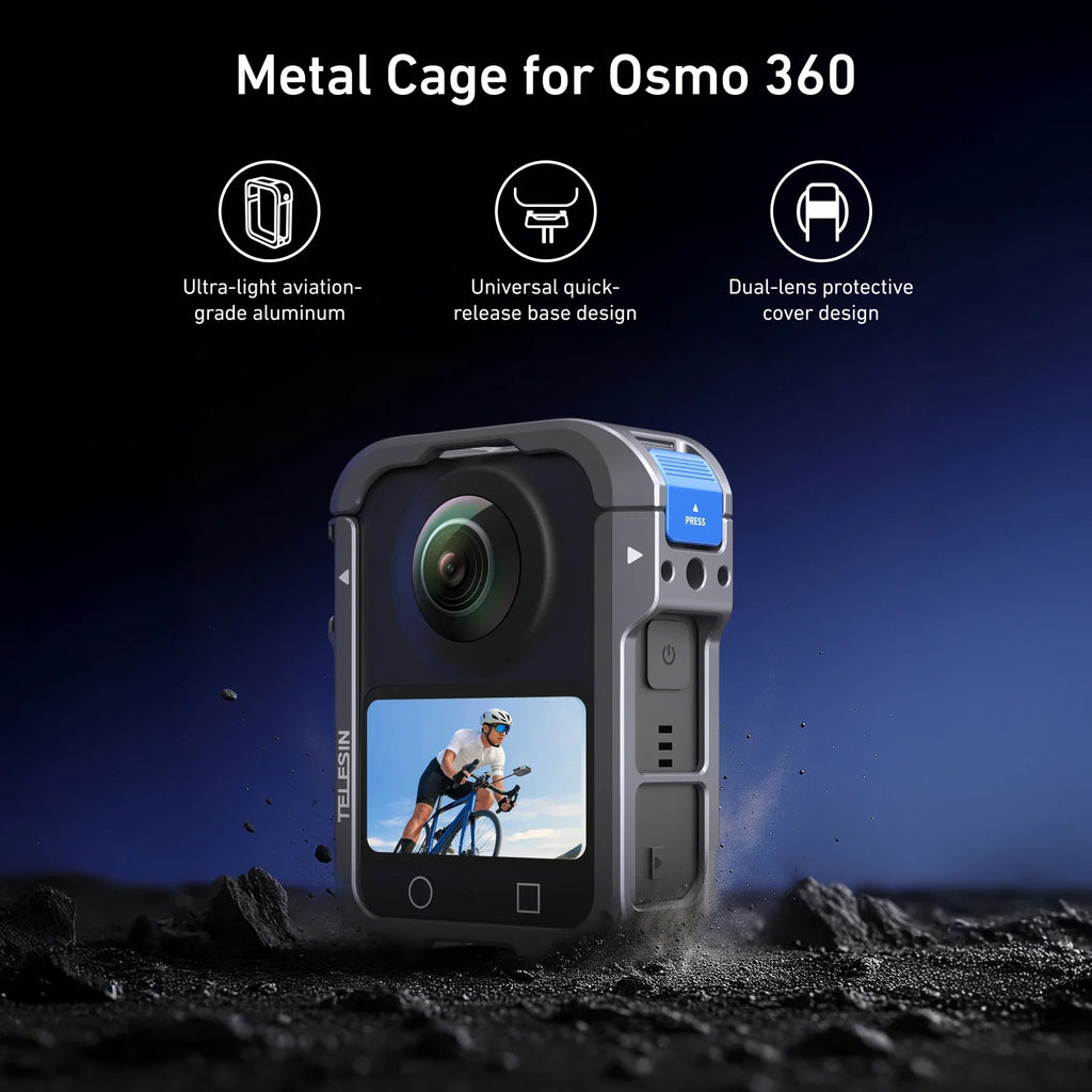 TELESIN Aluminum Alloy Cage for DJI OSMO 360 - Ultimate Protection
