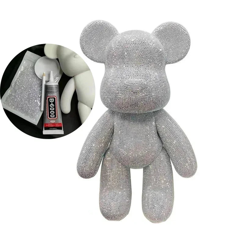 Glittering Rhinestone Bear Figurine - DIY Jewelry Decoration