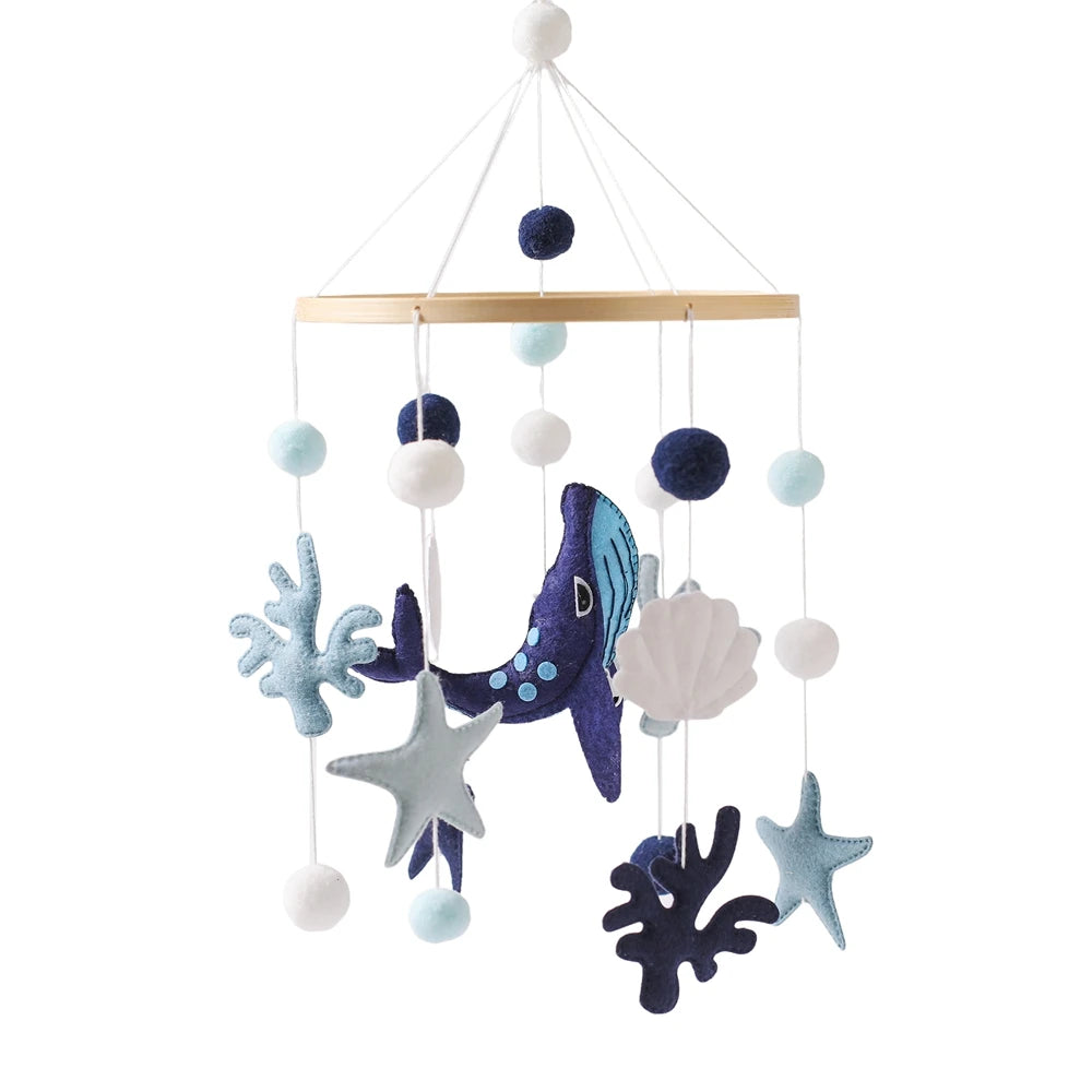 Colorful Wooden Hot Air Balloon Mobile Rattle | Baby Bed Bell Toy