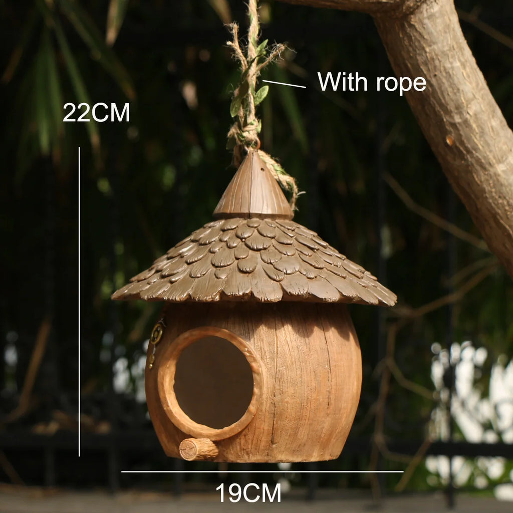 Cozy Whimsical Bird Nest Hanging Ornament for Garden Decor