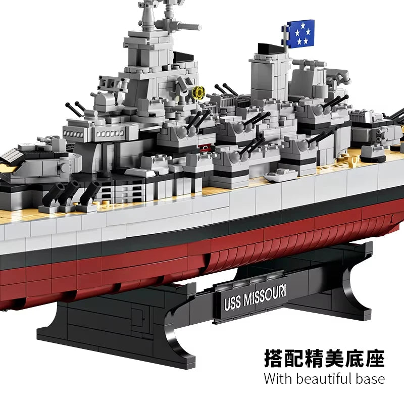 MOULD KING Military Battleship Model Building Blocks - Missouri Cruiser