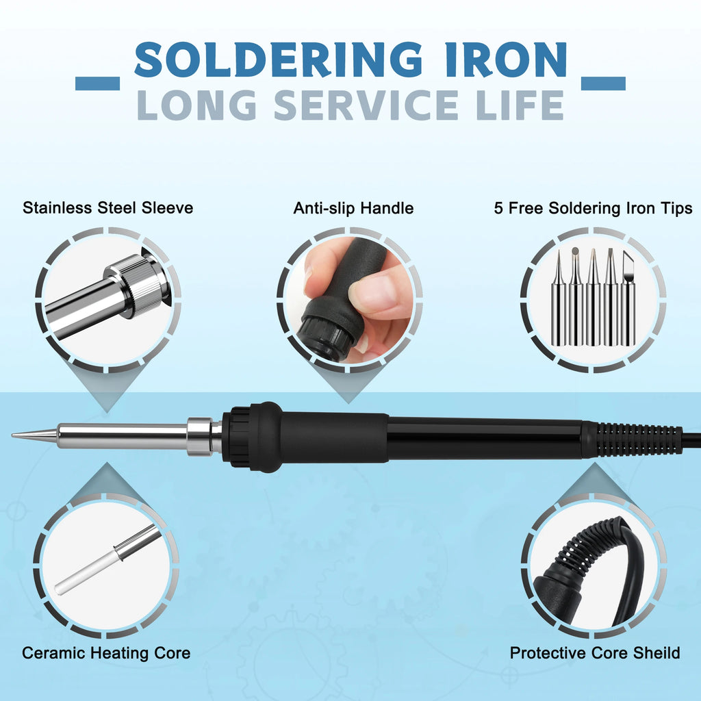 ILIBILIB 2-in-1 Soldering Station with Hot Air Gun for SMD Rework