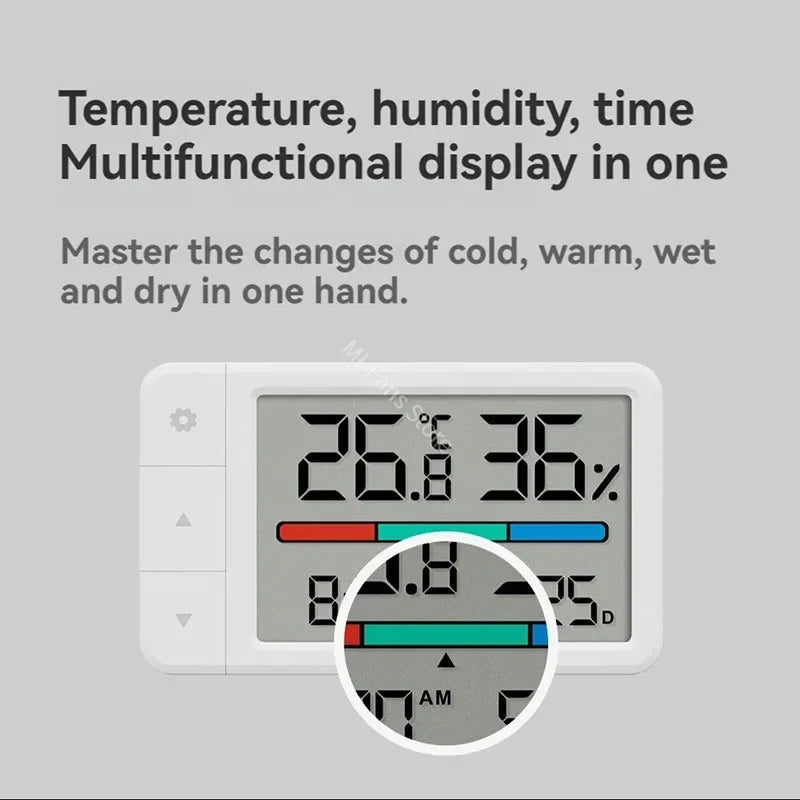 Miaomiaoce Mini Thermometer Hygrometer with LCD Display & Clock