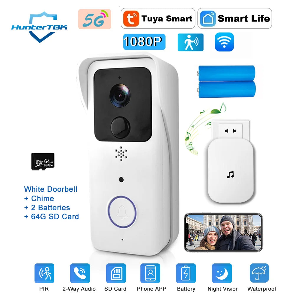 1080P WiFi Video Doorbell with Night Vision & Smart App Control