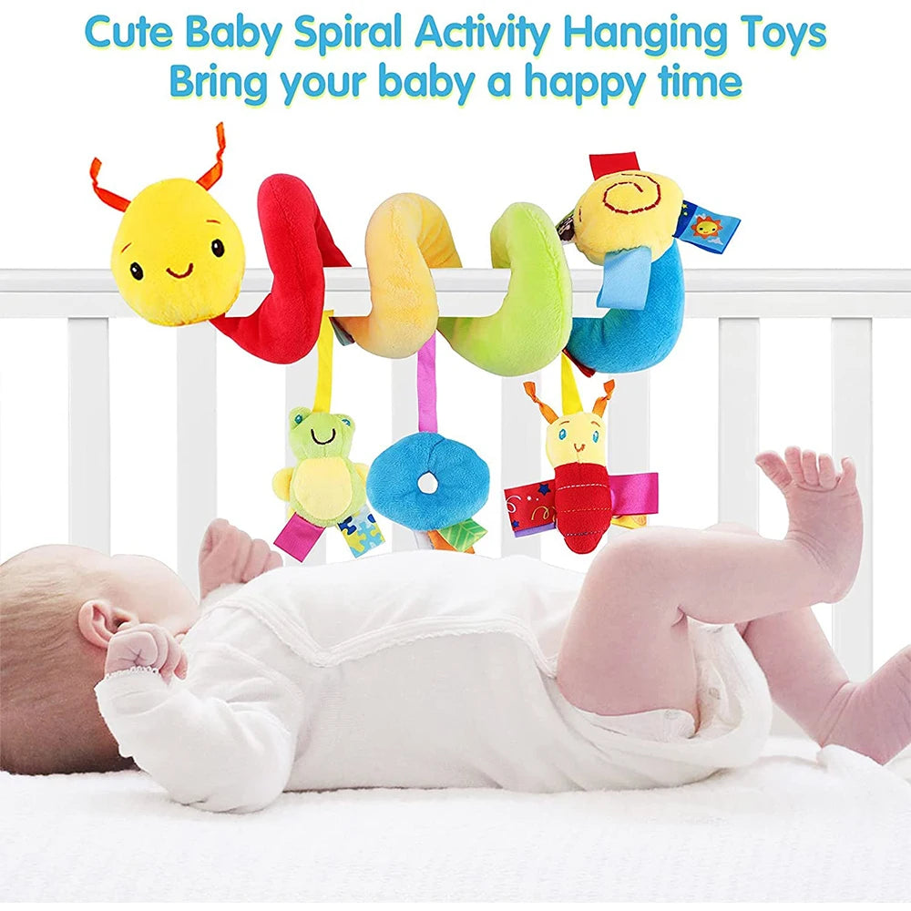 Plush Hanging Baby Rattle & Crib Mobile – Soft Sensory Toy for Infants